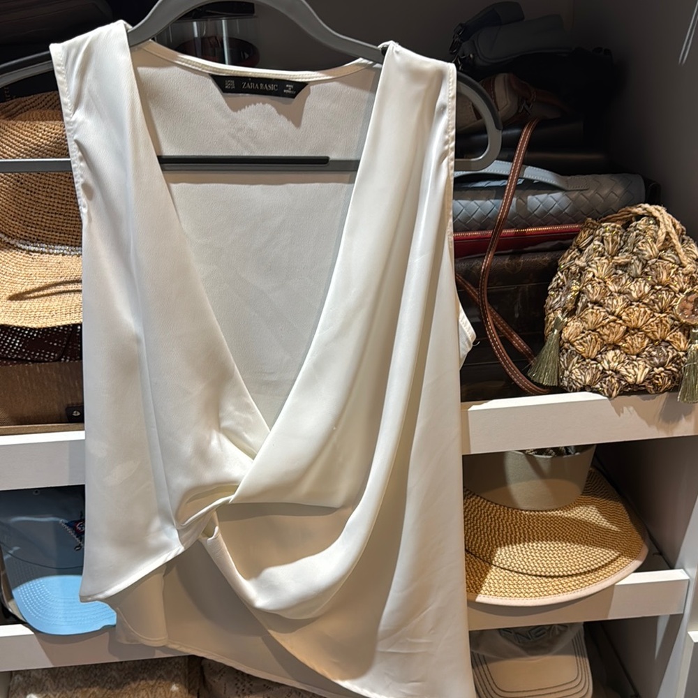 Zara Cream Draped Top